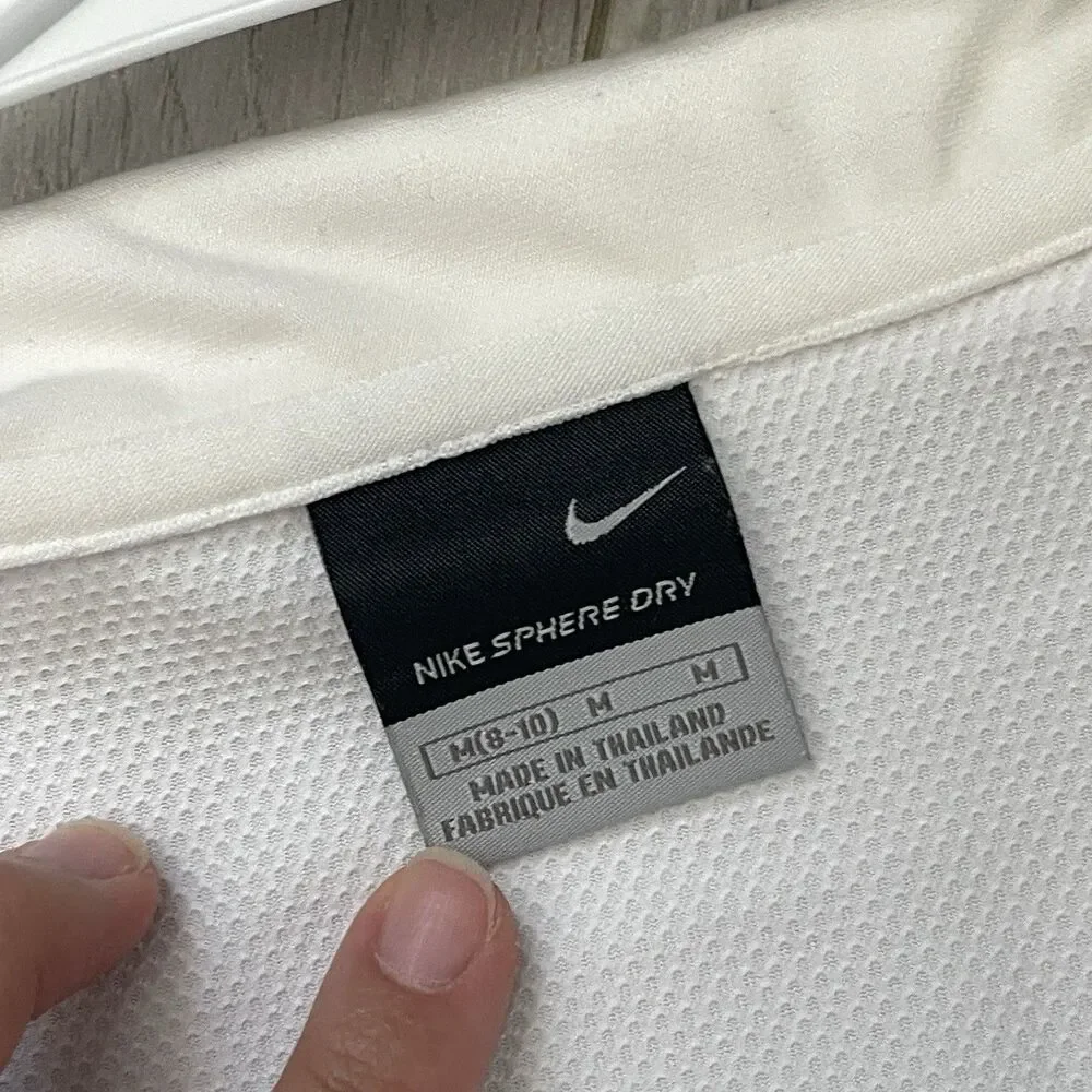 Vintage Nike Polo Tank crop workout womens White medium y2k sporty retro preppy